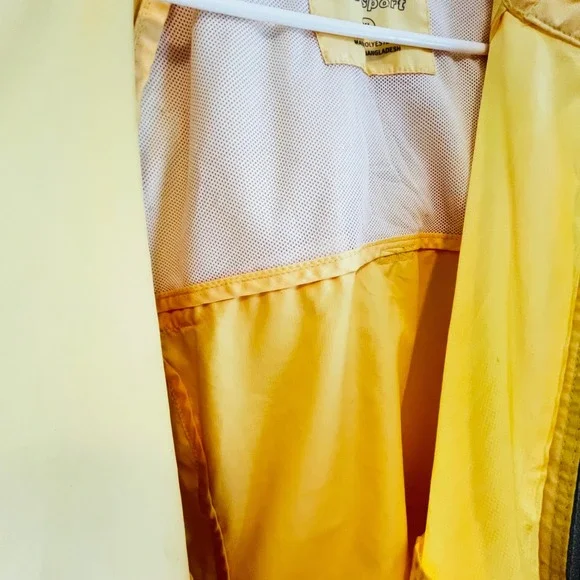 Eddie Bauer Yellow Sport Hooded Lightweight Zip Up Rain Jacket XL GorpCore - Picture 10 of 10